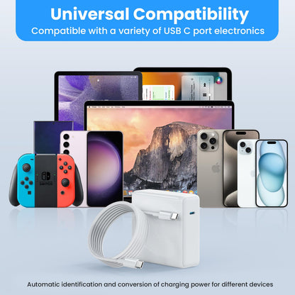 Macbook Pro/Air Charger - 120W Usb-C Fast Charger, Compact Laptop Charger Adapter Compatible With Usb-C Macbooks, Ipads, Samsung