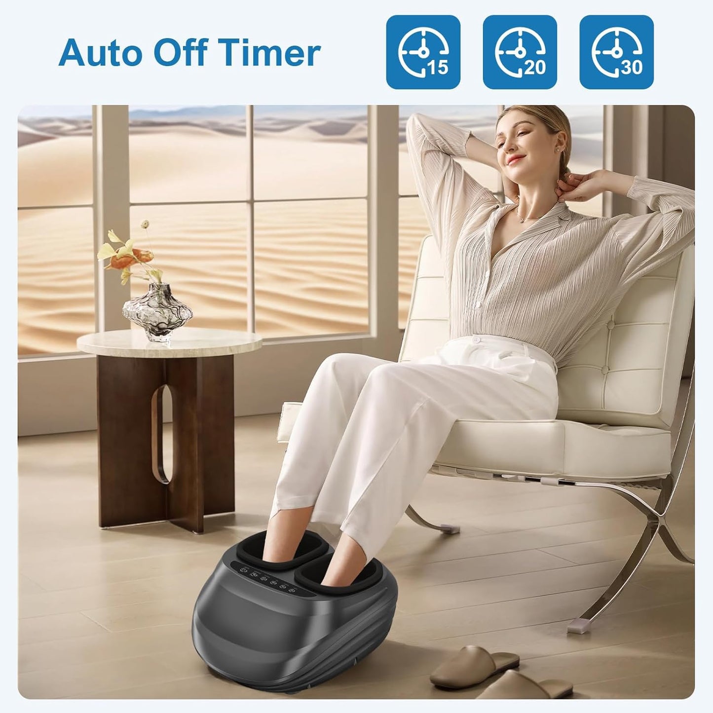 Wertyi Foot Massager Machine, Shiatsu Foot Massager With Heat, Remote Control, Multiple Massage Modes & Adjustable Intensity, De