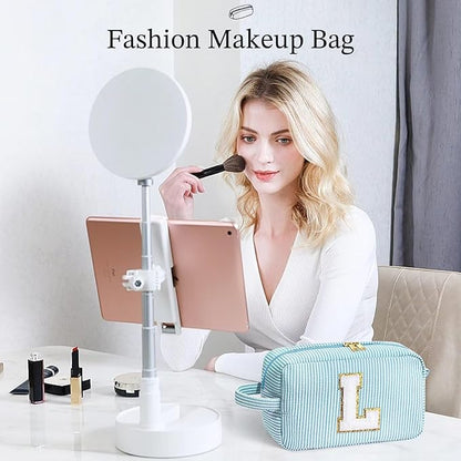 YOOLIFE Gifts for Grandma - Personalized Birthday Gifts for Grandma, Monogram Initial Makeup Bag, Make Up Bag for Women N