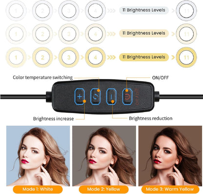 Video Conference Lighting Kit, Ring Light Clip on Laptop Monitor, 6" Dimmable LED Circle Selfie Light for Zoom Meeting/Remote Working/Zoom Calls/Live Streaming/Video Recording