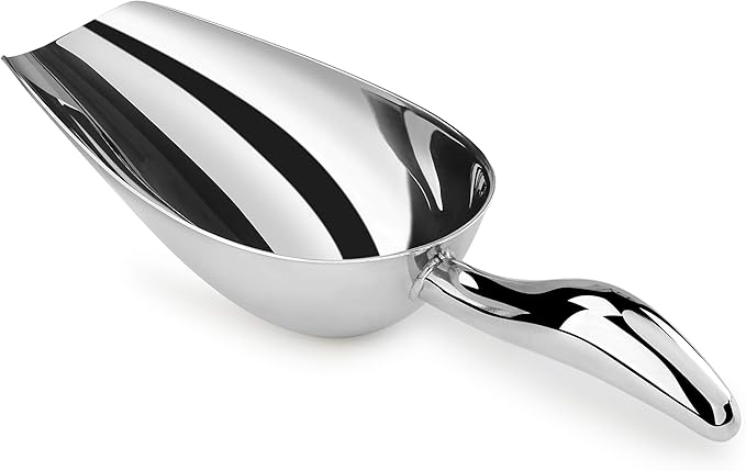 New Star Foodservice 1028508 Stainless Steel Bar Ice Flour Utility Scoop, 6-Ounce