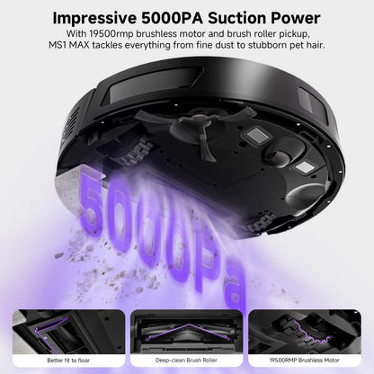 Monsga Robot Vacuum And Mop Combo, 5000Pa Robotic Vacuum With 3.5L Self Emptying Station, Lidar Navigation Robot Vacuum Cleaner,