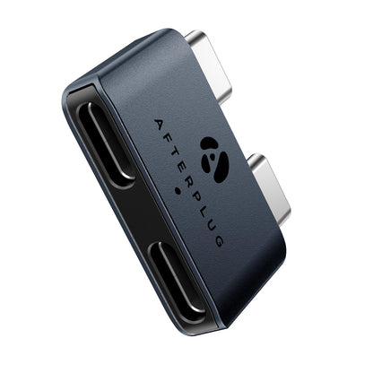 Afterplug Dual Usb-C Extender For Macbook With Case, 2-Port Pass-Through Adapter For Thunderbolt 5/4/3 & Usb4 - 240W Pd, 8K Vide