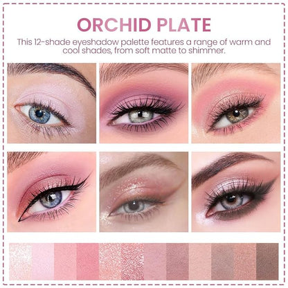 AMY'S DIARY 12Color Light Pink Purple Eyeshadow Palette, Long-Lasting, and Highly Pigmented. Elevate Your Eye Makeup– Unleash Your Unique Style (10#)