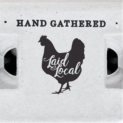 90 Egg Cartons- Adorable Printed Vintage Design for Farm Fresh Eggs, Recycled Paper Cardboard, Sturdy & Reusable, Carton Holds up to XL Chicken Eggs (90, Locally Laid Hen)