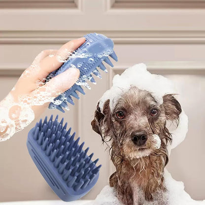 Dog Brush Kit for Grooming Short & Long Haired Dogs & Cats, 4-in-1 Pet Grooming Set with Self-Cleaning Slicker Brush, Deshedding Tool, Shampoo Bath Comb, Massge Comb (Pink Black)