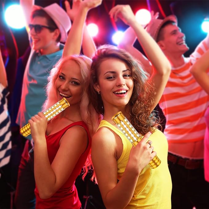 8 Pieces LED Strobe Baton Light Rechargeable Bottle Service Sparklers Stick Reusable Champagne Bottle Handheld LED for Club Stage Nightclub Party Concert Event Bar Outdoor - Gold