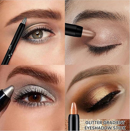 Eyeshadow Shimmer Stick, 16 Color Highlighter Eyeshadows Pencil Waterproof Glitter Eye Shadow Eyeliner Pen, Waterproof Eyeshadows Shimmer Stick Long Lasting Brightener Eyeshadow (06 Desert)