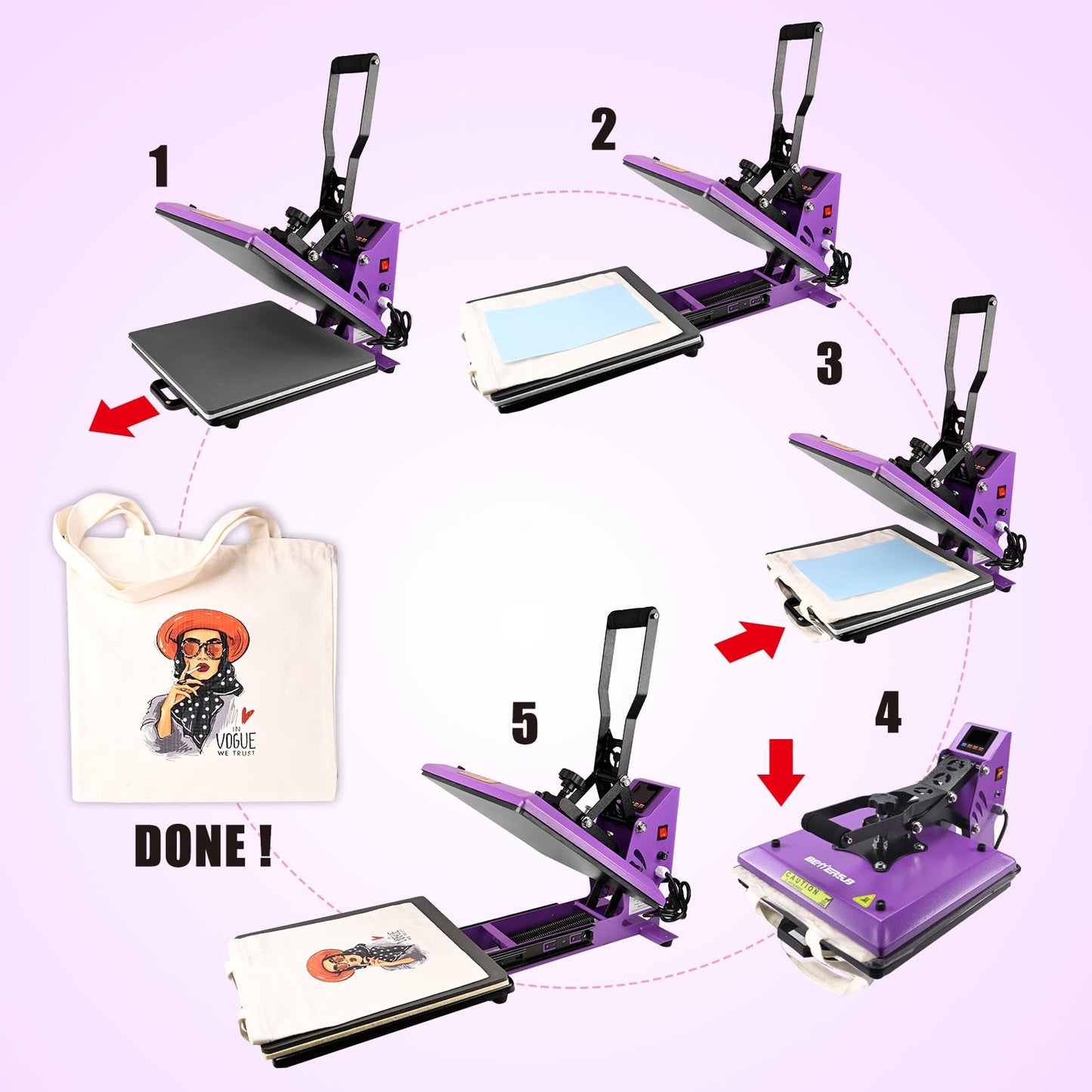 BetterSub Heat Press Machine 15x15 Inch, Digital Slide Out Drawer Heat Press for T-Shirts, 1000W Heat Press Machine for DTF, Sublimation, HTV Transfers, with LCD Control Panel & Pressure Adjustment