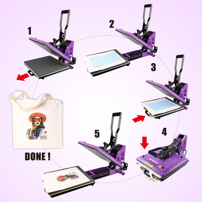 BetterSub Heat Press Machine 15x15 Inch, Digital Slide Out Drawer Heat Press for T-Shirts, 1000W Heat Press Machine for DTF, Sublimation, HTV Transfers, with LCD Control Panel & Pressure Adjustment