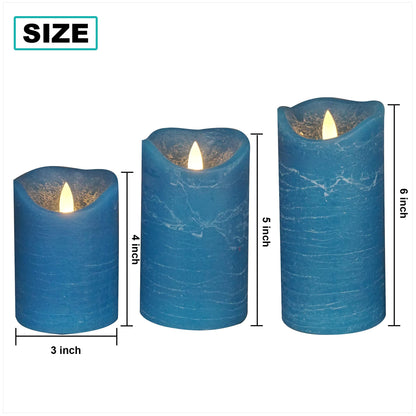 3 Pack Real Wax Flameless Candles Battery Operated Led Pillar Flickering Realistic Electric Candle Gift Sets With Remote Control