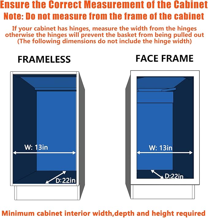 ROOMTEC Pull Out Cabinet Organizer, Cabinet Pull Out Shelves 12½" W x 21½" D, Heavy Duty Cabinet Drawers Slide Out Kitchen Cabinet Organizers Storage Shelf