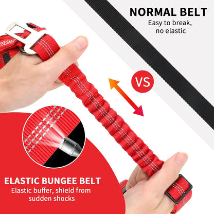 BWOGUE 2 Piece Dog Seat Belt for Car with Elastic Bungee Buffer Safety Seatbelt Car Headrest Restraint Wear Adjustable Metal Buckle Harness in Vehicle Travel for Pet