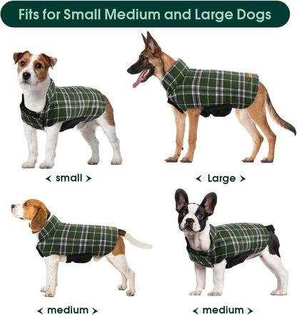 Kuoser Warm Dog Coat, Waterproof Dog Jacket for Extra Large Dogs, Adjustable Durable XL Doggie Winter Coat Reversible Cozy Puppy Cold Weather Apparel from Small to Large Breed, Blue XL