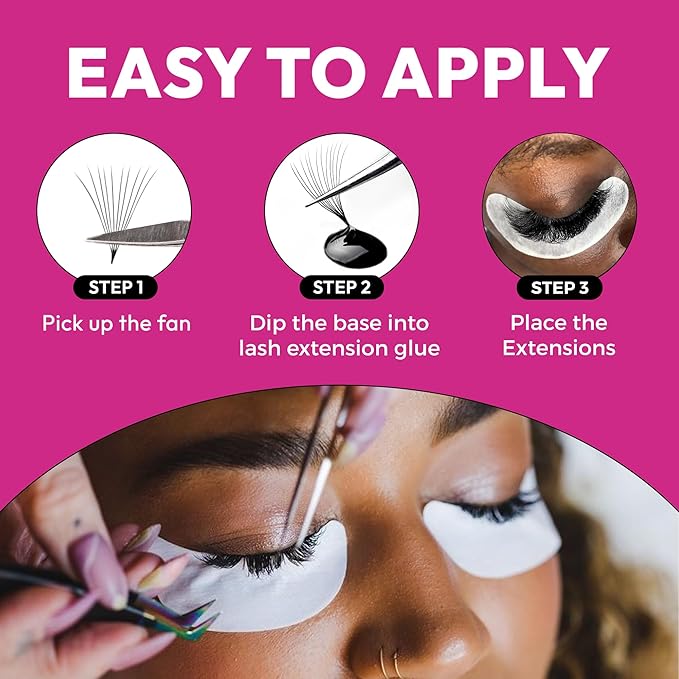Eyesy Lash 500 Promade Fans - Volume Premade Lash Fans for Eyelash Extensions Pointy Base Handmade Loose Pre Made Eyelashes Middle Stem Soft and Lightweight (8D 0.05 C 14mm)
