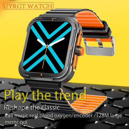 Uyrgt Sports&Rugged Smart Watch For Men Women, Cnc Aluminum Alloy Frame, 1.83    Full Touch Display, Bluetooth Call, Fitness Tra