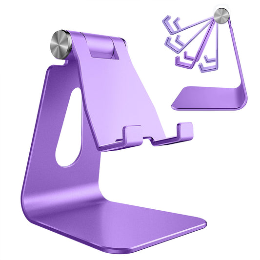 CreaDream Adjustable Cell Phone Stand, Phone Stand, Cradle, Dock, Holder, Aluminum Desktop Stand Compatible with Phone 16 15 14 13 12 11 Pro Max Plus SE, Accessories Desk, All Mobile Phones-Rose Gold