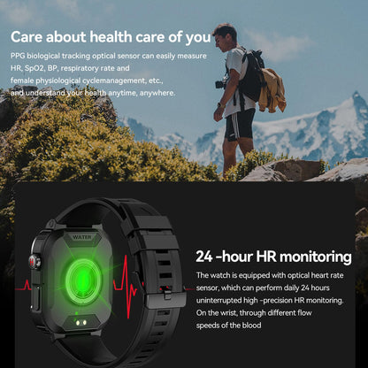 Yoimjoyfun Mens Smartwatch, 1.85-Inch Large Display, Android-Enabled Smart Fitness Watch, Takes And Makes Calls (Black)