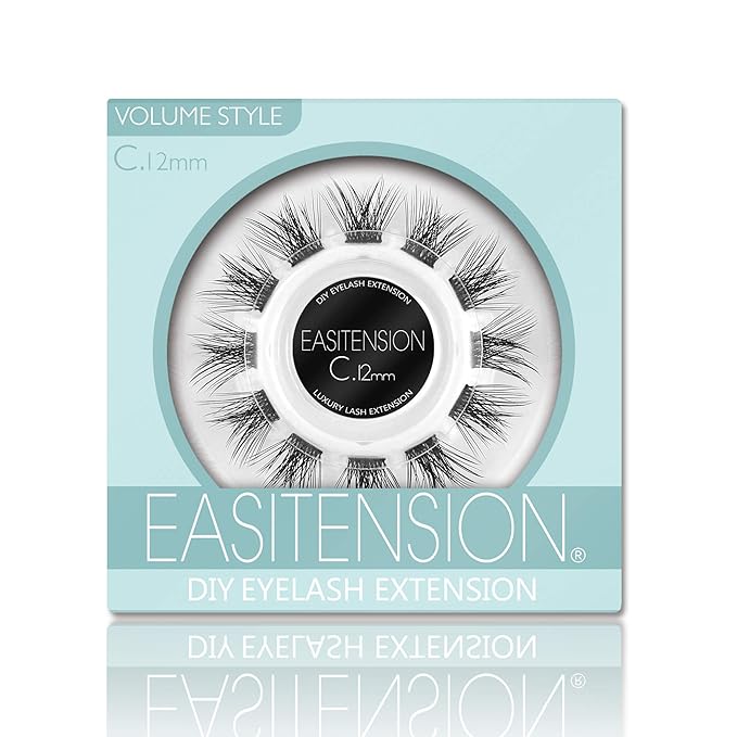 DIY Eyelash Extension, 3D Effect Individual Glue Bonded Clusters Volume Lashes pack, Home Eyelash Extension Lashes Pack (12MM-Volume)