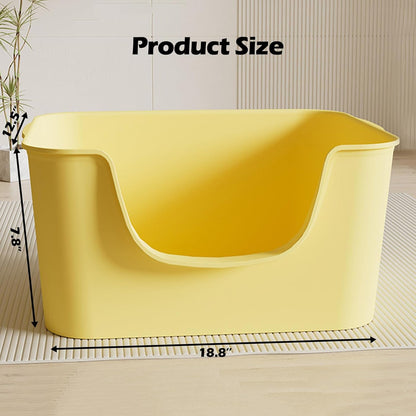 Small Cat Litter Box with High Sides,Cat Boxes for Indoor Cats,Cat Litter Pan for Kitty,Litter Box with Low Entry,Easy to Clean,Anti-Splashing (Grey)