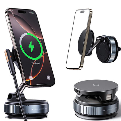 Wireless Charger Car Phone Holder For Magsafe,360Adjustable Vacuum Magnetic Phone Holder Suitable For Non-Smooth Surfaces,Compat