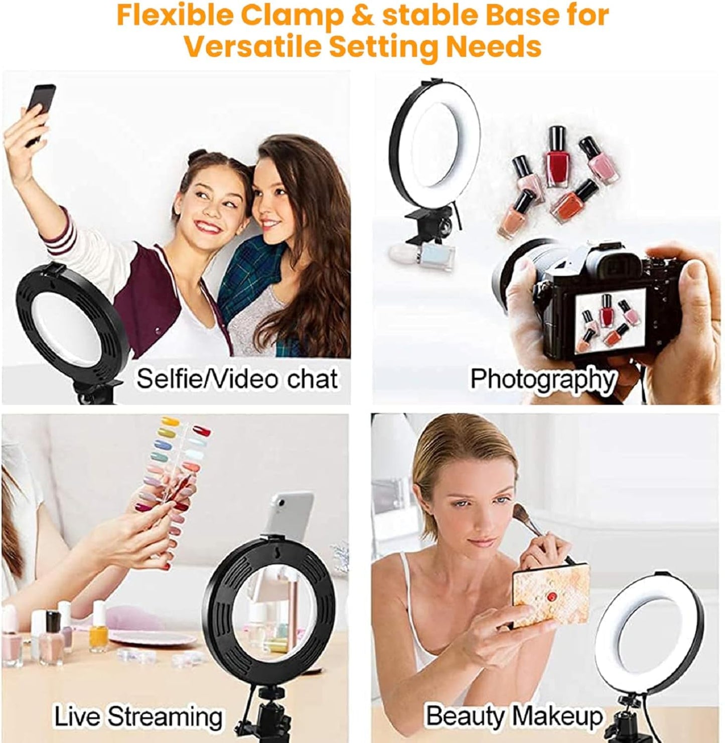 Video Conference Lighting Kit, Ring Light Clip on Laptop Monitor, 6" Dimmable LED Circle Selfie Light for Zoom Meeting/Remote Working/Zoom Calls/Live Streaming/Video Recording