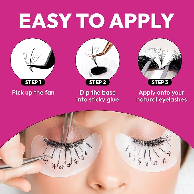 Eyesy Lash 500 Wispy Promade Fans - 5D 0.07 Size 9mm Curl C - Natural Wispy Lashes Loose Premade Lash Fans for Eyelash Extensions Handmade Pre Made Eyelashes for Spiky, Volume, Natural Look