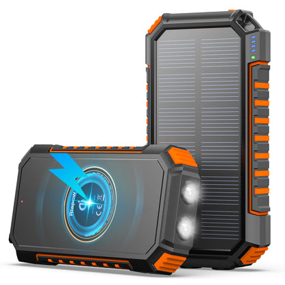 Riapow Solar Power Bank 26800Mah - Wireless Portable Charger With Usb C Input/Output Fast Charge - 3.0A Solar Charger External B