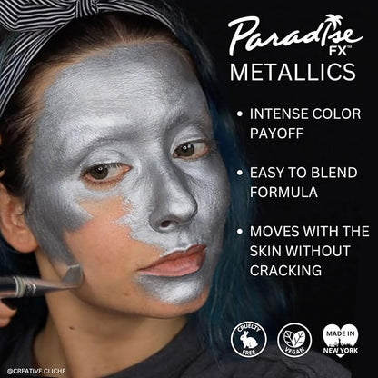 Mehron Paradise FX Metallics – Metallic Fuchsia 1.4 oz | Professional Water Activated Shimmering Metallic Paint for Raves, Costumes, Special Effects, Halloween, Stage, Screen, Theater & Cosplay FX