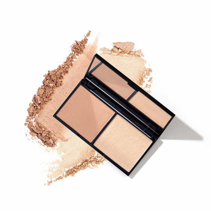 Lune+Aster Moonrise Contour & Glow Duo - Golden contour and a silk-textured champagne highlighter duo - gluten free, vegan, dermatologist tested, allergy tested, paraben free
