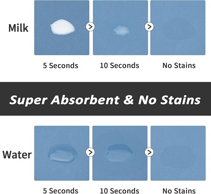 Dog Food Mat - Absorbent Cat Mat for Food and Water, No Stains Pet Feeding Bowl Mat, Easy to Clean Pet Placemats, Quick Dry Dog Water Dispenser Mat for Messy Drinkers | Paw Blue 18"x28"