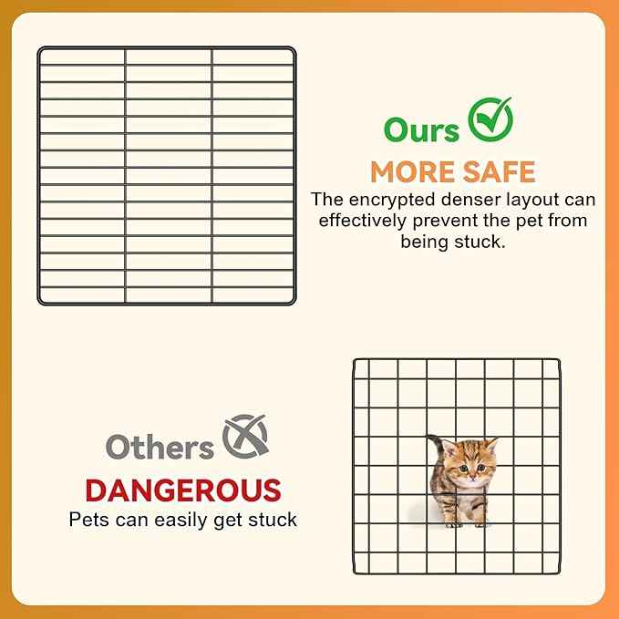 Cat Cage, 3-Tier DIY Catio Cat Enclosures, 24" x 16" x 36" Cat Playpen Indoor & Outdoor with Hammock, Detachable Metal Wire Kennel Cats Crate, 2x1x3 Exercise Place for 1-2 Kitten