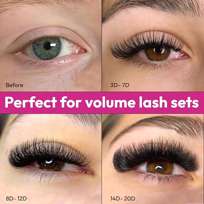 Eyesy Lash 500 Promade Fans - Volume Premade Lash Fans for Eyelash Extensions Pointy Base Handmade Loose Pre Made Eyelashes Middle Stem Soft and Lightweight (6D 0.07 C 13mm)