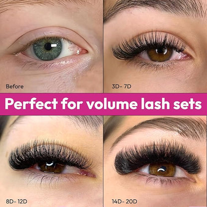 Eyesy Lash 500 Promade Fans - Volume Premade Lash Fans for Eyelash Extensions Pointy Base Handmade Loose Pre Made Eyelashes Middle Stem Soft and Lightweight (5D 0.05 C 8mm)
