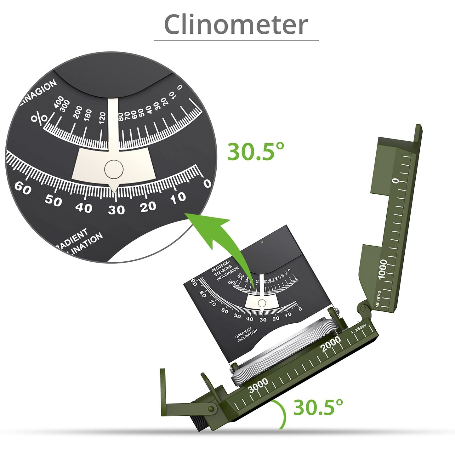 Proster Ip65 Compass Hiking Survival - Lensatic Sighting Compass For Camping Navigation, Compass With Clinometer & Carry Bag For