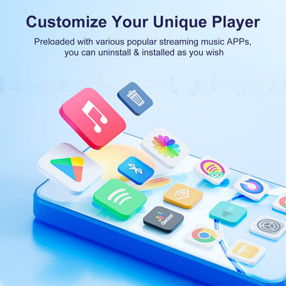Fanvace 80GB MP3 Player with Bluetooth WiFi, 4" MP3 Players with Spotify, 2000mAh MP4 Player with Touch Screen, Android Music Player with Spotify Kids, Audible, Amazon Music, Play Store
