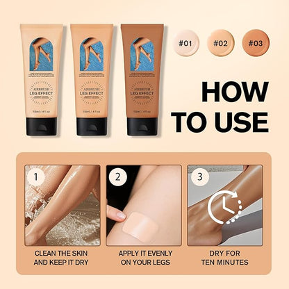 Leg Makeup Waterproof No Transfer,Flawless Legs Body Scar Tattoo Cover Up Makeup Waterproof Long Last Concealer for All Skin Tones. (03# Bronze)
