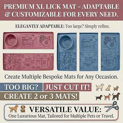 Tails & Tales Large Lick Mat for Dogs & Cats (11.2×16.7 in) with Strong Suction Cups, Slow Feeder Licking Pad for Anxiety Relief, Boredom & Bathing, Dog Enrichment Toy for Peanut Butter Yogurt (Blue)