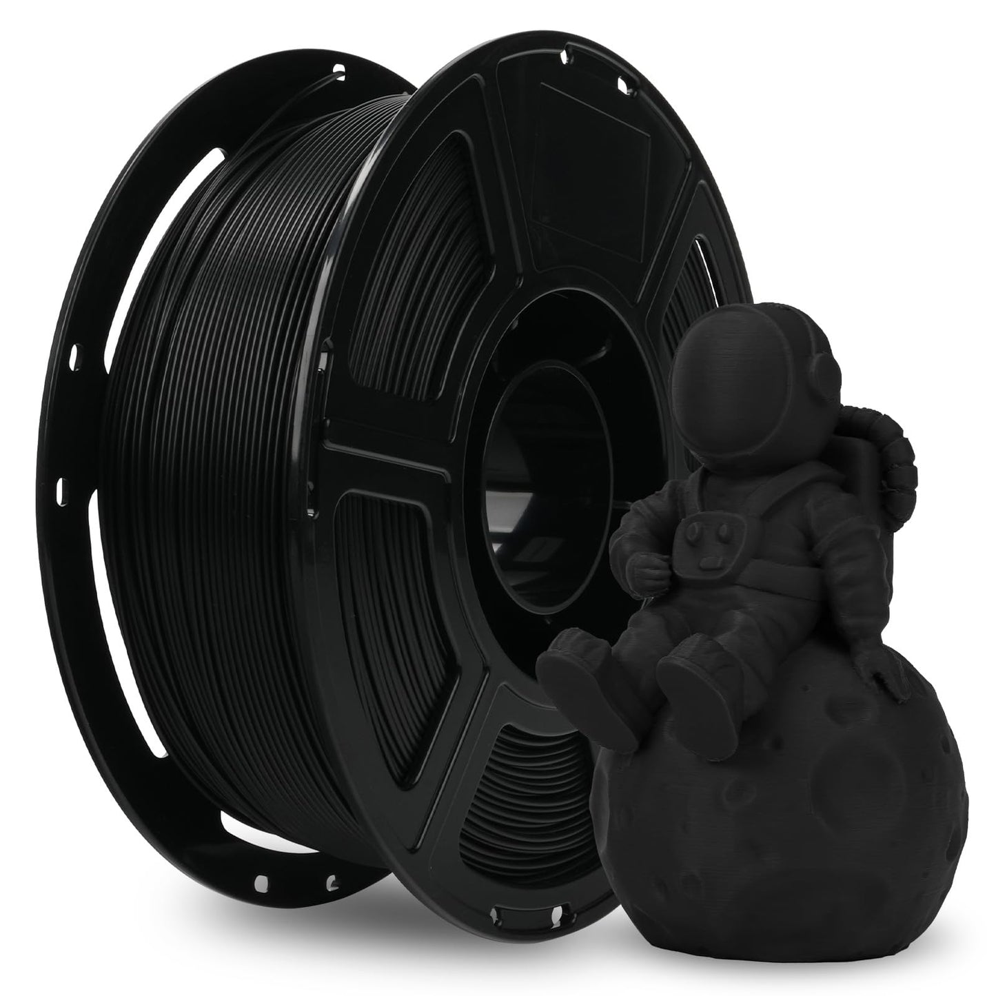 Flashforge Pla Filament 1.75Mm +/- 0.02Mm, Matte Black 3D Printer Filament 1Kg (2.2Lbs) Spool, Excellent Printing Performance, E