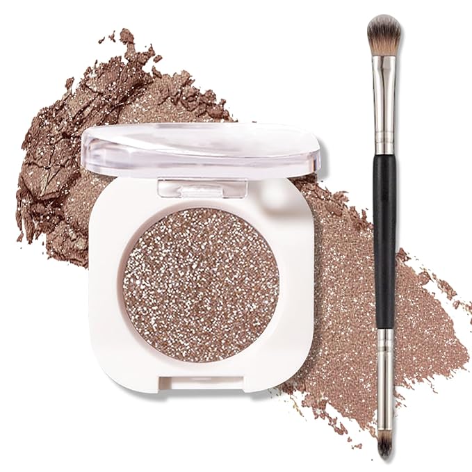 Shimmer Eyeshadow,Single Eye Shadow for Older Women,Blushing Lizard Eyeshadow Makeup,Lightweight Blendable Formula,Sombras de Ojos Profesional (10 Cowboy)