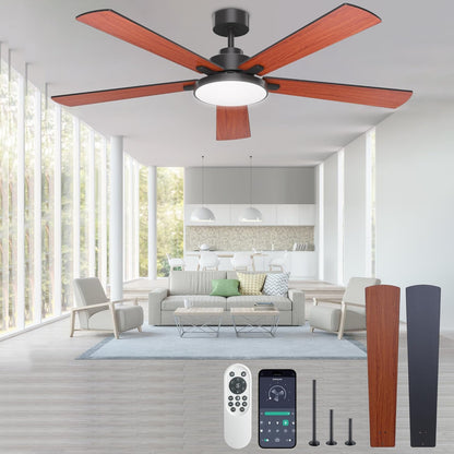 Diamondforge Ceiling Fans With Lights And Remote Control,Indoor/Outdoor Flush Mount Low Profile Commercial Reversible Dimmable W