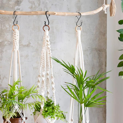 20 Pack S Hooks for Hanging, 3.5 Inch S Hooks Heavy Duty for Hanging Clothes Plants Black S Shaped Hooks with Safety Buckle Kitchen Pot Rack Closet Hooks for Kitchen Utensil, Pots, Pans