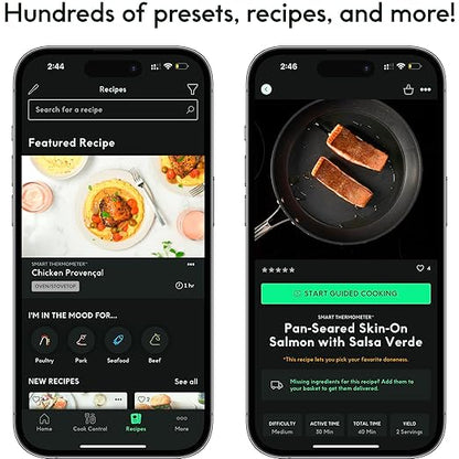 CHEF iQ Sense Smart Wireless Meat Thermometer with 2 Ultra-Thin Probes, Unlimited Range Bluetooth Meat Thermometer, Digital Food Thermometer for Remote Monitoring of BBQ Grill, Oven