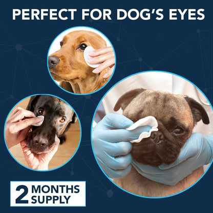 NOVEHA 300PCs Dog Eye Wipes - Tear Stain Remover for Dogs - Formulated with Chamomile and Aloe to Remove Eye Debris, Tear Stains & Eye Discharge - Plant Based, Safe, and Large 5"x5" Unscented Wipes