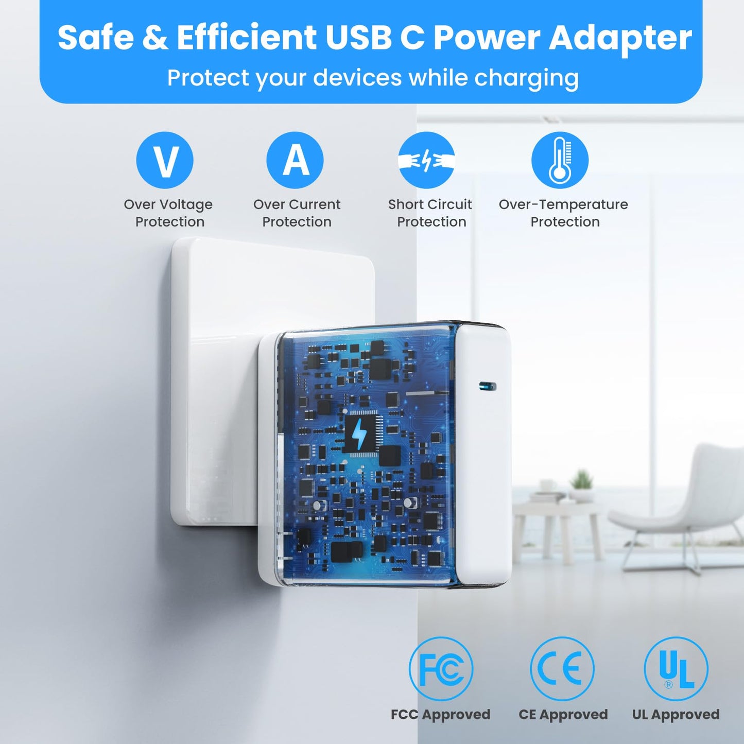 Macbook Pro/Air Charger - 120W Usb-C Fast Charger, Compact Laptop Charger Adapter Compatible With Usb-C Macbooks, Ipads, Samsung