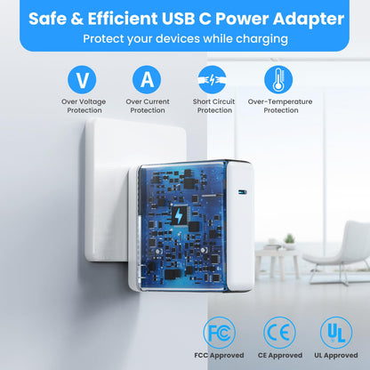 Macbook Pro/Air Charger - 120W Usb-C Fast Charger, Compact Laptop Charger Adapter Compatible With Usb-C Macbooks, Ipads, Samsung