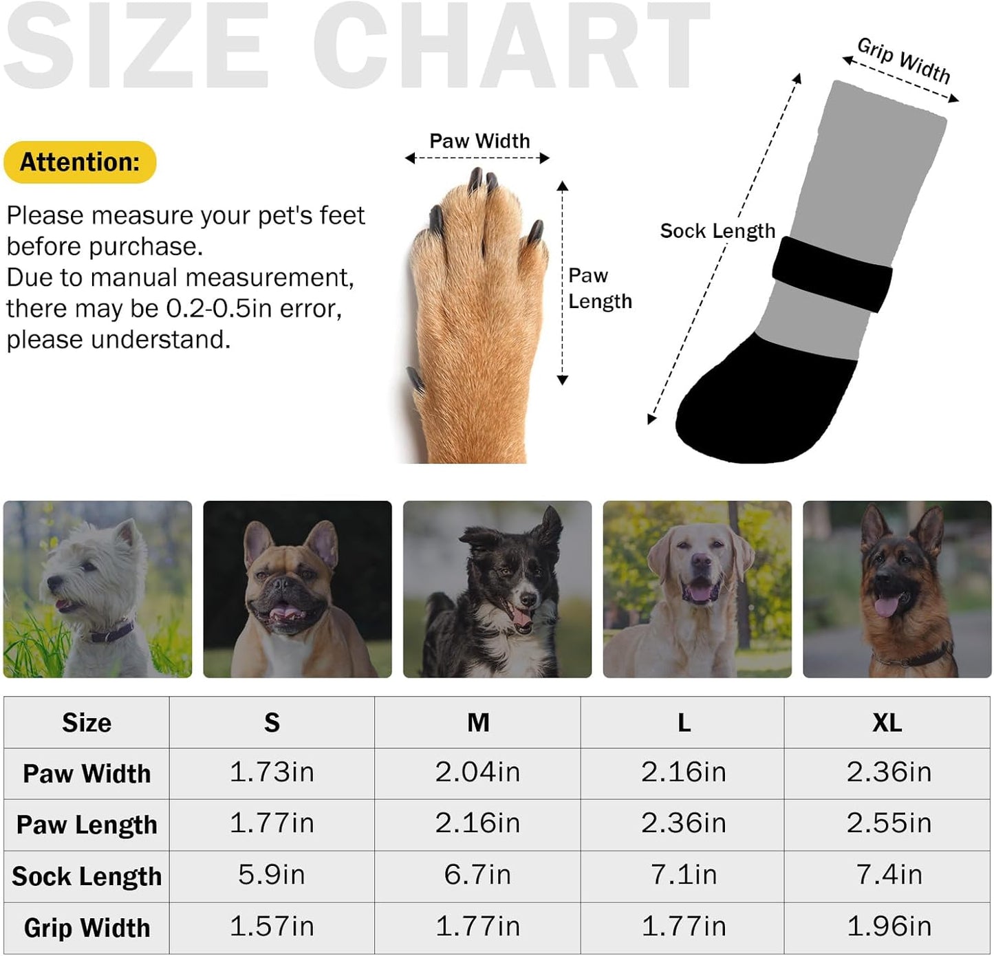 SCENEREAL Anti Slip Dog Boots & Paw Protectors for Hardwood Floor, Extended Dog Socks to Prevent Licking Paws, Waterproof Pet Snow Rain Shoe for Winter Small Puppy Senior Dogs, Khaki S