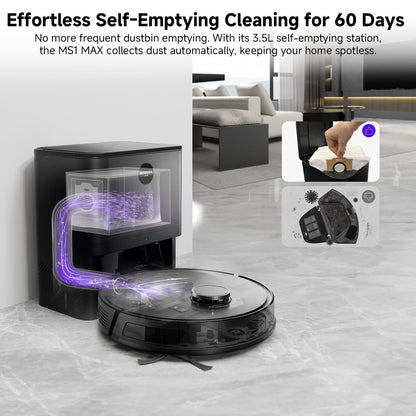 Monsga Robot Vacuum And Mop Combo, 5000Pa Robotic Vacuum With 3.5L Self Emptying Station, Lidar Navigation Robot Vacuum Cleaner,
