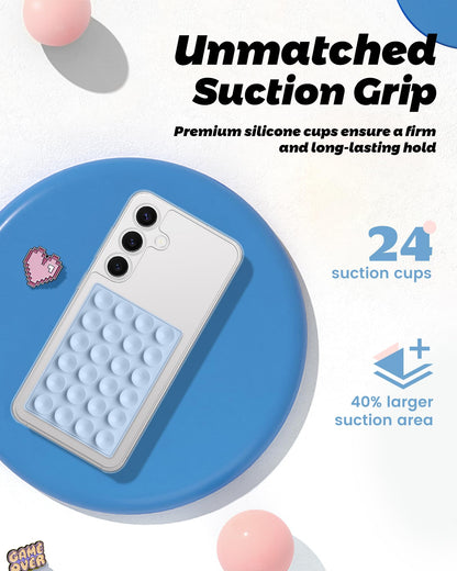 Amband Silicone Sticky Phone Grip With Adapter Sticker For Magsafe, Hands-Free Suction Mount Double Sided Mag Safe Accessories F