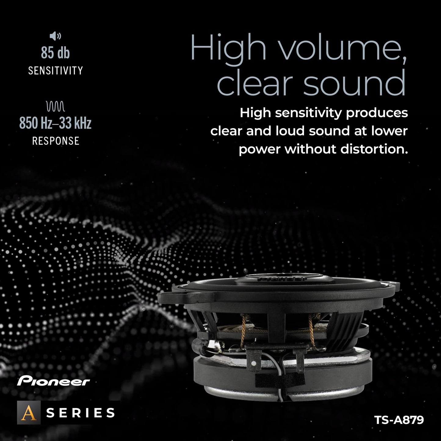 Pioneer A-Series Plus Ts-A879 3.5    2-Way Speakers (Pair) - 100W Max, Balanced Sound + Smooth Treble, Great Stock Replacement,